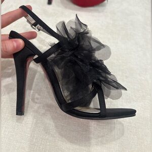 Vintage Black tulle high heels!